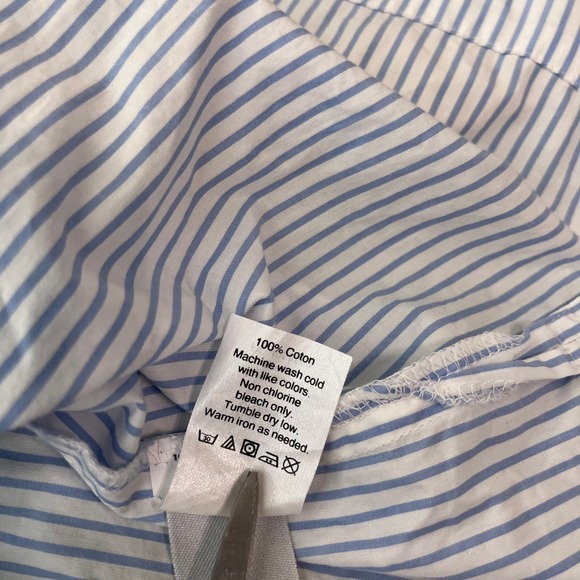 Madewell Clean Off The Shoulder Top Womens Size XS Blue White Striped Casual - Picture 8 of 11